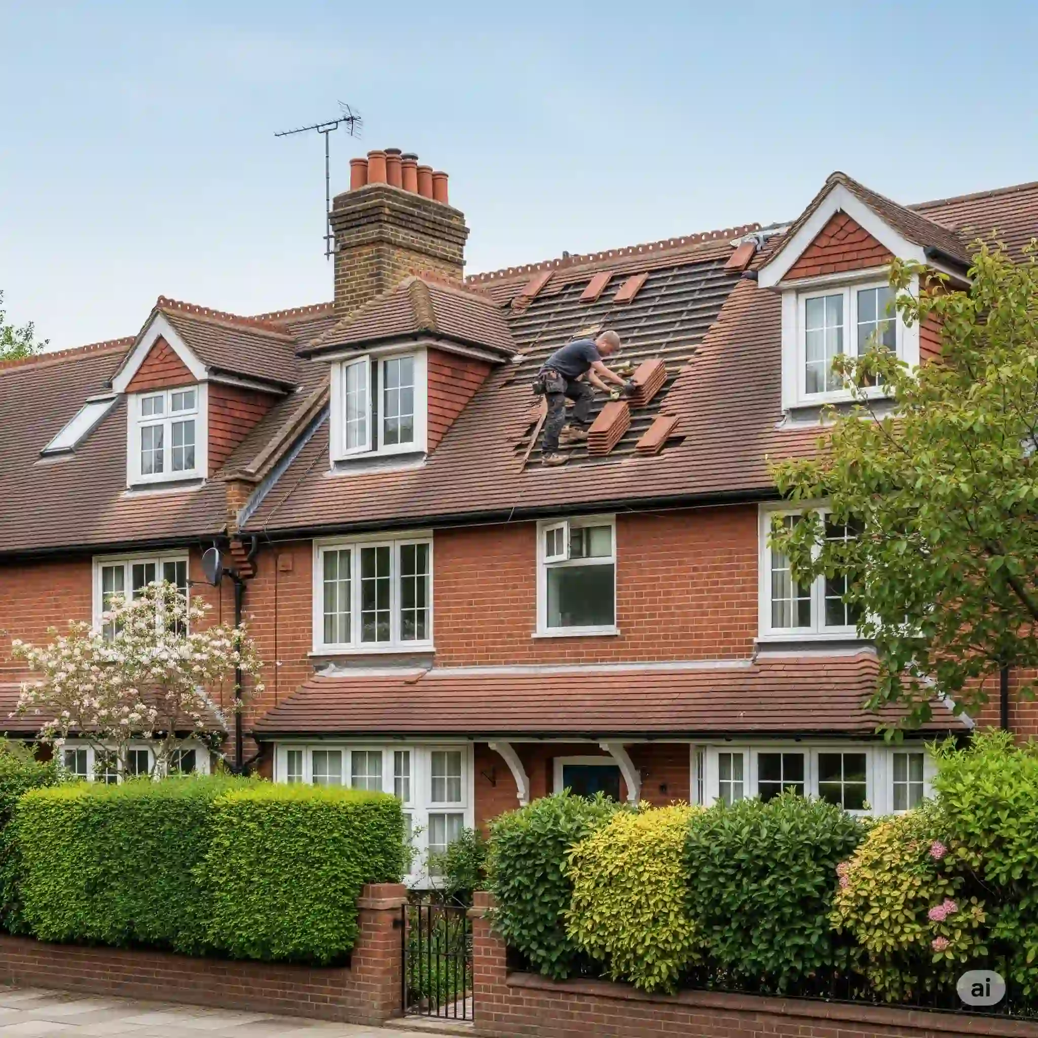 Professional roofer inspecting a roof in Northwood